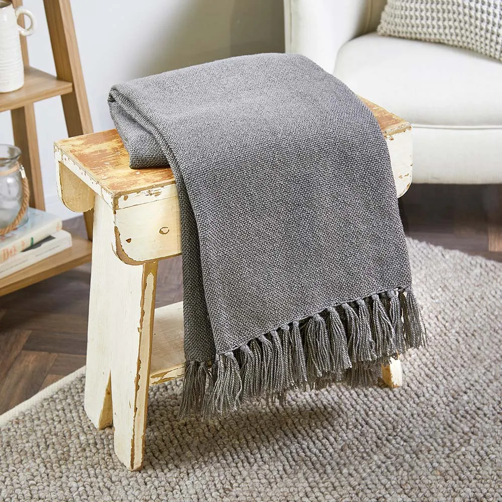 Plain Throw Warm Grey
